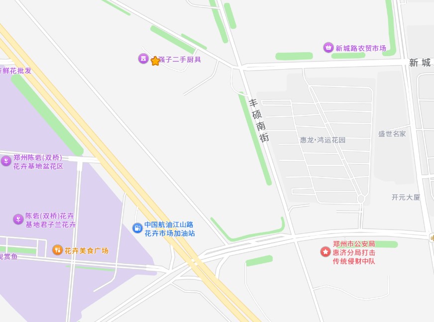 郑州大强二手厨具位置地图-惠济区鸿运花园